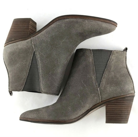 Lucky Brand Women's Lorry Leather Pointy Toe Ankle Boots Grey Western Size 6M - Picture 3 of 15